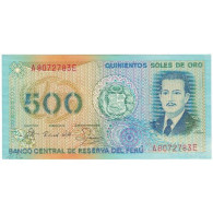 Billet, Pérou, 500 Soles De Oro, 1982, 1982-05-18, KM:125a, SPL - Perù