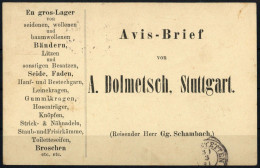 1890, Altdeutschland Württemberg, DRP 4, Brief - Lettres & Documents