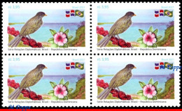 Ref. BR-V2021-03-Q BRAZIL 2021 - WITH DOMINICAN REPUBLIC,BIRDS, FLOWERS, BEACH, BLOCK MNH, RELATIONSHIP 4V - Ongebruikt