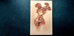 Illustrateur , Art Nouveau ,  Bottaro ,  Jeune Femme Au Chapeau - Bottaro