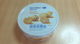 Scatola In Metallo - Biscotti Carrefour - Butter Cookies  ( Vuota ) - Koffer