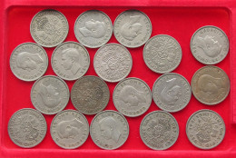 COLLECTION LOT GREAT BRITAIN 2 SHILLINGS 18PC 199G #xx40 0662 - Verzamelingen