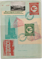 EUROPAVAART  1st Edition 5jun1960 Cruise Official Ltd Card With Official Souvenir Sheet By M/S Europa - Autres (Mer)