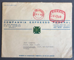 Brésil, Oblitération Mécanique Sur Enveloppe, Rio De Janeiro 19.5.1948 Pour La France, Voir Verso - (B2058) - Brieven En Documenten