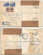 South Africa Official Service D.6 Pair + Regular D.3 Pair REGISTERED CV Pretoria 16feb1953 Propaganda Section X Italy - Service