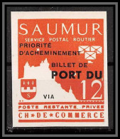 85541/ Grève De Saumur 1953 Essai Non Dentelé Imperf Surcharge - Autres & Non Classés