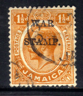 Jamaica 1917 KGV 1 1/2d Orange Used Ovpt WAR STAMP SG 74 ( C819 ) - Jamaïque (...-1961)