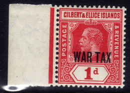 Gilbert & Ellice Isl 1918 KGV 1d Red Umm Ovpt WAR TAX SG 26 ( C200 ) - Îles Gilbert Et Ellice (...-1979)