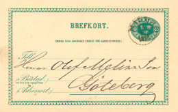 SCHWEDEN 14.12.1891, "MALMÖ" K1 Klar A. 5 (FEM) Öre Grün GA-Postkarte, Kab.    SWEDEN VILLAGE POSTMARKS - 1885-1911 Oscar II
