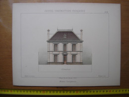 XXe Planche PETITES CONSTRUCTIONS FRANCAISES Maison Bourgeoise Thezard - Arquitectura