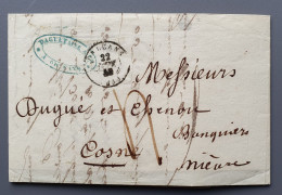 L104 LETTRE 1849 DAGUETAINE & Cie à Banque DUGUE & CHENOU Timbre à Date Type 13 ORLEANS COSNE Taxée à 4 Décimes - Zonder Classificatie