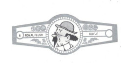 6) Bague De Cigare Série Tintin Blanche Grise Royal Flush Kuifje Professeur Tournesol En Superbe.Etat - Werbeobjekte