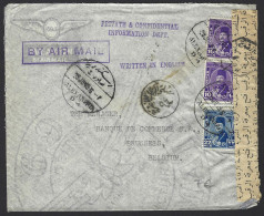 F10 - Egypt 1949 Commercial Cover Barclays Bank -  Alexandria To Brussels Belgium - Censor Marks And Seal - Covers & Documents