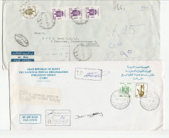 Multi OFFICiAL STAMPS Reg EGYPT Covers To Germany GB (2 Cover) - Cartas & Documentos