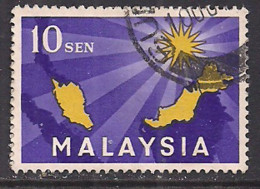 Malaysia 1963 QE2 10sen Maps SG 1 Used ( D1233 ) - Federation Of Malaya