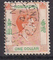 Hong Kong 1938-52 KGV1 $1 Orange SG 156 Used ( H1111 ) - Ongebruikt