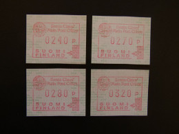 Finland ATM Set 4 Waardes / 4 Values MI 27 - Machine Labels [ATM]