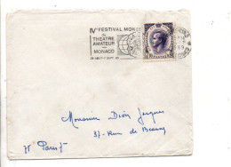 MONACO SEUL SUR LETTRE POUR LA FRANCE 1969 - Briefe U. Dokumente