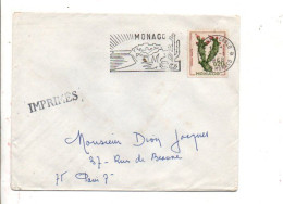 MONACO SEUL SUR LETTRE POUR LA FRANCE 1968 - Brieven En Documenten