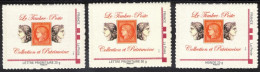 FRANCE TAM Adhésifs Horizontal MONTIMBRAMOI - 3 Timbres Tremplin De La Culture (1F Vermillon Cérès) - CADRE ROSE - Neufs