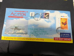 7-1-2024 (3 X 34) Cover Posted From Hong Kong To Australia - 2004 (with Numerous Stamps) CONCORDE Aircraft Back Of Cover - Briefe U. Dokumente