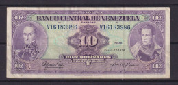 VENEZUELA -  1976 10 Bolivares Circulated Banknote - Venezuela