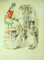 Gravure De Mode Revue De La Mode Gazette 1899 N°52 Travestissements (Costumes D'enfants) - Voor 1900