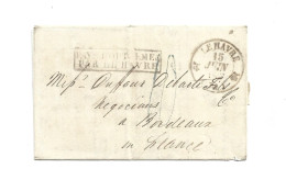 CANADA - 1832 PREPHILATELIC COVER TO BORDEAUX FRANCE LETTER BRIEF LETTRE FORWARDED SEAPOST NEW YORK USA - ...-1851 Vorphilatelie