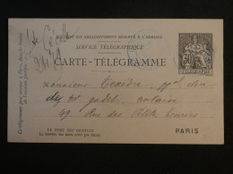 DI 12 FRANCE BELLE  LETTRE  TELEGRAMME   1895  A PARIS     + +++AFF. INTERESSANT+++ - Telegraph And Telephone