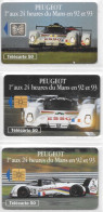 Sport Automobile - Peugeot 1er Aux 24 Heures Du Mans 92 Et 93 - Lot De 3 Télécartes 50 - Collection 1 - Sport