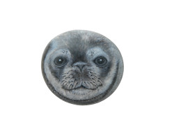 Weddell Seal Hand Painted On A Smooth Round Beach Stone Paperweight - Presse-papiers