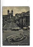 CPM ROMA LA PLACE DESPAGNE ET  L EGLISE DE LA TRINITE  En 1953!(voir Timbre) - Parchi & Giardini