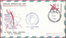 ARGENTINA - VOLO SPECIALE DA BUENOS AIRES A BASE ANTARTICA *1.SEPT.1967* SU BUSTA SPECIALE - Brieven En Documenten