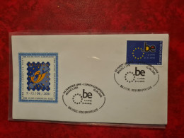 Lettre / Carte 2001  BELGICA UNION EUROPEENNE 500 ANS DE POSTE EUROPEENNE - Brieven En Documenten