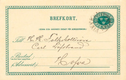 SWEDEN January 31, 1895, "FINNERÖDJA" K1 On 5 (FEM) ÖRE Green Postal Stationery Postcard - 1885-1911 Oscar II