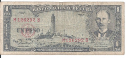 CUBA 1 PESO 1958 VG+ P 87 C - Cuba