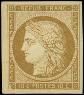 * EMISSION DE 1849 - 1    10c. Bistre-jaune, Très Belles Marges, TB. C - 1849-1850 Cérès