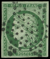 EMISSION DE 1849 - 2c   15c. Vert TRES FONCE, Obl. ETOILE, TTB. Br Et S - 1849-1850 Ceres