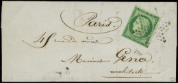 Let EMISSION DE 1849 - 2b   15c. Vert FONCE, Obl. ETOILE S. LAC, Au Verso Càd PARIS 25/11/52, TB/TTB - 1849-1876: Klassieke Periode