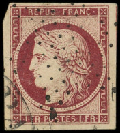 EMISSION DE 1849 - 6b    1f. Carmin Foncé, Belles Marges, Obl. ETOILE (frappe Légère) Et Càd Américain En Coin, TTB - 1849-1850 Cérès