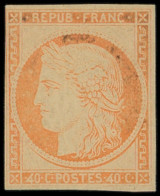 * EMISSION DE 1849 - R5h  40c. Orange, REIMPRESSION Avec 4 RETOUCHE, Filet Intact, RR, TB. C - 1849-1850 Cérès