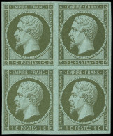 ** EMPIRE NON DENTELE - 11    1c. Olive, BLOC De 4, Frais Et TB. J - 1853-1860 Napoleon III