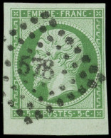 EMPIRE NON DENTELE - 12b   5c. Vert Foncé, Bdf, Obl. PC 578, Superbe - 1853-1860 Napoleon III