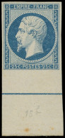 * EMPIRE NON DENTELE - L15b 25c. Bleu, Bdf Avec FILET D'ENCADREMENT, Petit Pelurage Sous La Ch. Mais Néanmoins Très Frai - 1853-1860 Napoléon III