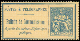 (*) TELEPHONE - Téléphone 7 : 25c. Bleu Sur Chamois, TB - Telegraphie Und Telefon