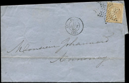 Let LETTRES DE PARIS - N°21 Dent. élimée En Haut, Obl. ETOILE S. Imprimé, Càd 2e PARIS (60) 13/9/66, Pour Annonay, Rare  - 1849-1876: Classic Period