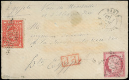 Let DESTINATIONS - N°57 Obl. Etoile 15 S. Env., Càd R. Bonaparte 7/12/71, MIXTE Avec 1p. Rouge D'EGYPTE, Arr. ALEXANDRIE - 1849-1876: Classic Period