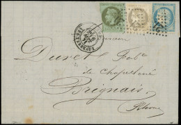 Let AFFRANCHISSEMENTS DE SEPTEMBRE 1871 - N°25 (déf), N°41 Et N°37 Tous Obl. GC 2145 S. LAC, Càd LYON LES TERREAUX 6/9/7 - 1849-1876: Klassik