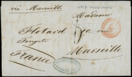 Let POSTE MARITIME - Lettre De Hong-Kong Du 14/3/1857, Arr. MARSEILLE 28/4, TB - Maritime Post