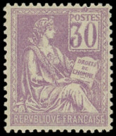 ** EMISSIONS DU XXe SIECLE - 115   Mouchon, 30c. Violet, Bien Centré, TB. C - Unused Stamps
